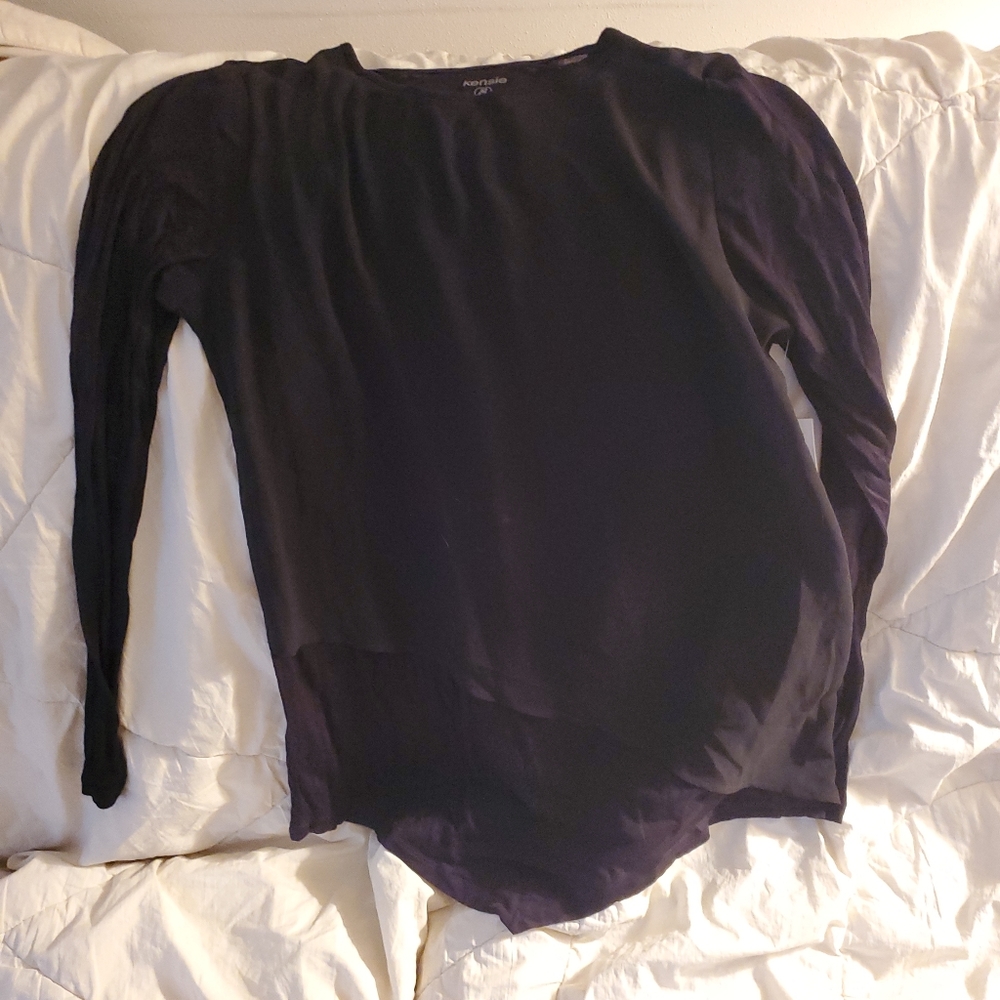 Kensie Long-sleeved Black Blouse Small